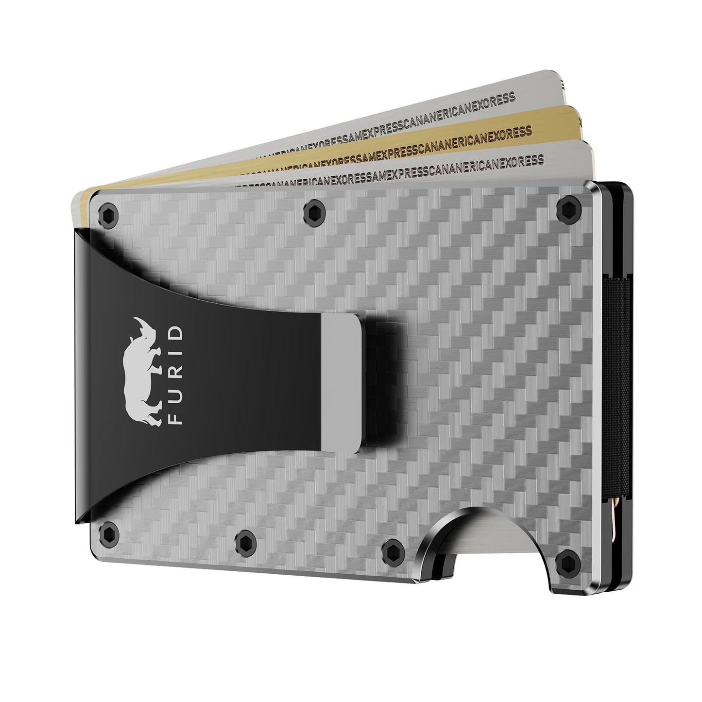 furid Card Wallet for Men Slim: Metal Wallet with Money clip - Rfid Wallet For Men - Minimalist Credit Card Holder Wallets for Men Gift