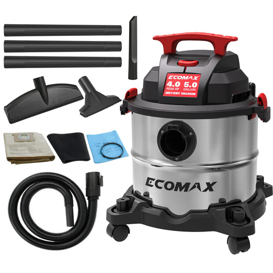 5 Gallon ECOMAX Wet Dry Vacuum with Suction