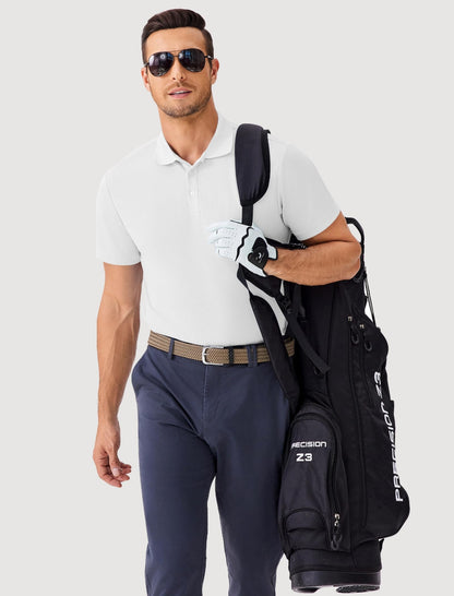 3 Pack Mens Moisture Wicking Polo Shirts