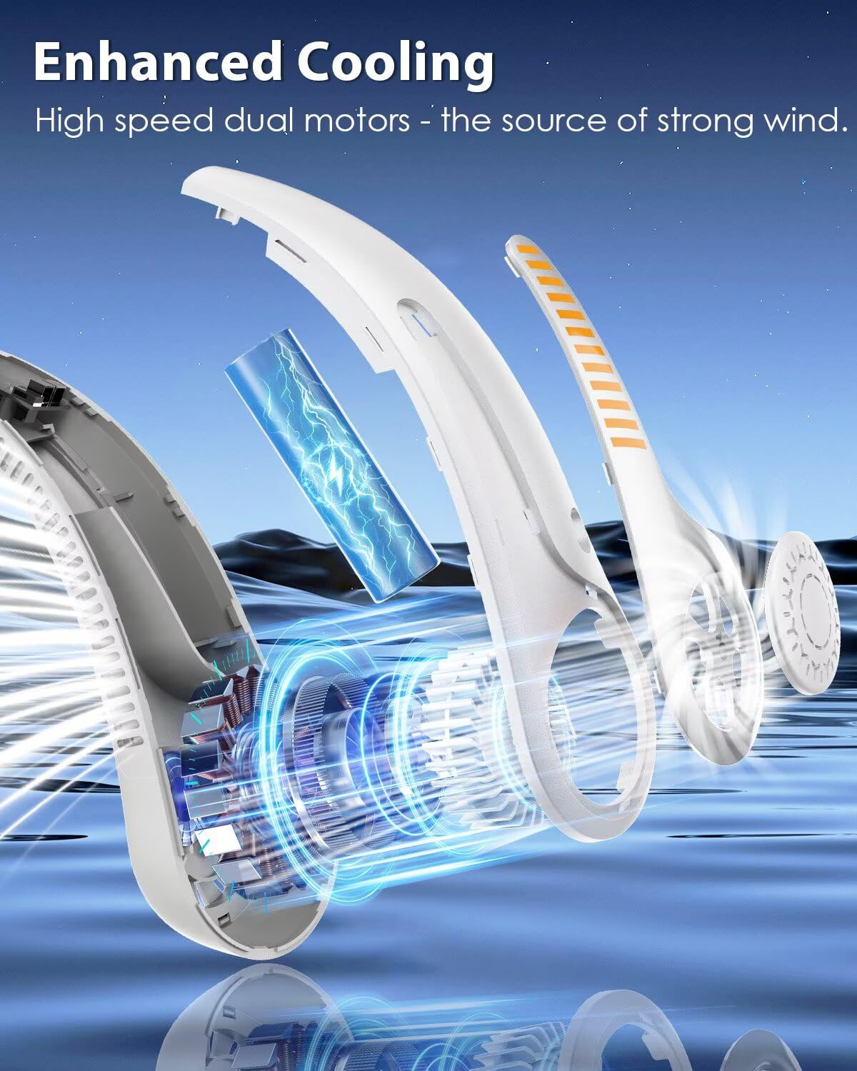 Portable Bladeless Neck Fan - 5 Speeds