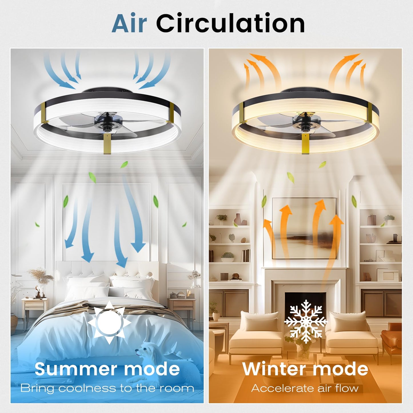 Ceiling Fan with Remote and LED Lights