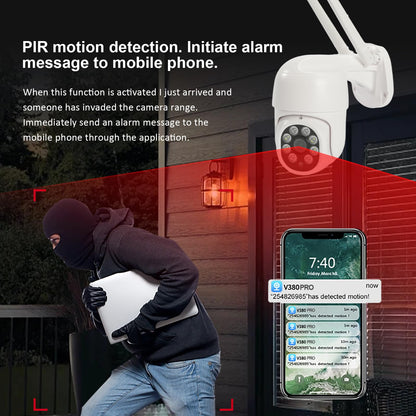 POHAAGNZE 1080P Security Camera Outdoor Wired/Wireless Starlight Color Night Vision, 2MP Cameras for Home AI Human Detection & Auto Tracking, IP66 2-Way Audio, US Cloud, Compatible with Alexa (2PCS)