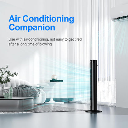 CIH Tower Fan 39 Inch, 24ft/s Velocity Quiet Oscillating Bladeless Fan with Remote, 3 Modes, LED Display, 10H Timer, Black Floor Standing Fan Powerful for Indoor Home Bedroom Office Room