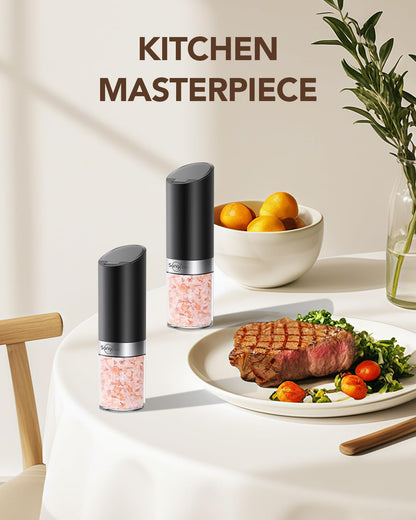 Electric Salt and Pepper Grinder Set with LED Light