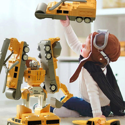 Magnetic Transforming Robot Car Toy for Kids