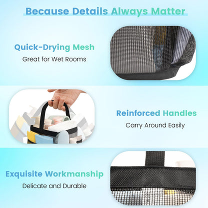 Portable Mesh Shower Caddy with 9 Pockets