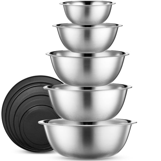10-Piece Stainless Steel Mixing Bowl Set