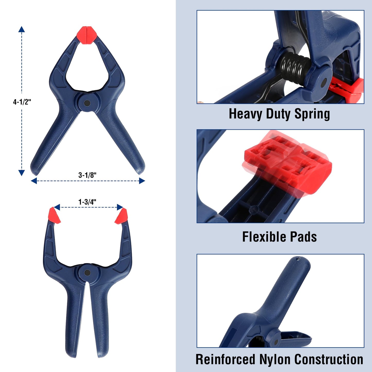 10-Pack WORKPRO Wood Clamps Set for Woodworking