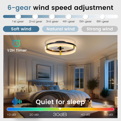 Ceiling Fan with Remote and LED Lights