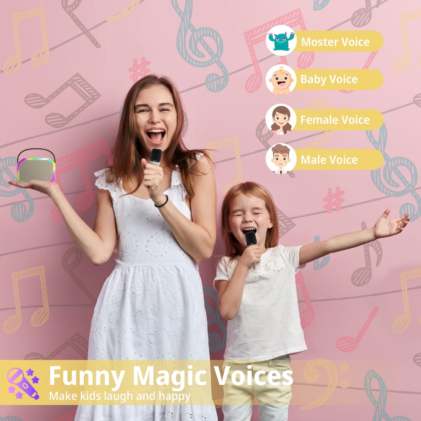 Kids Karaoke Machine with Wireless Microphone