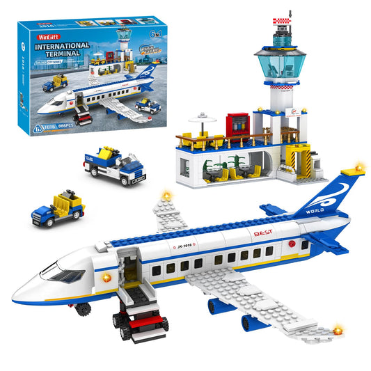 Airport Passenger Terminal Building Set with Planes