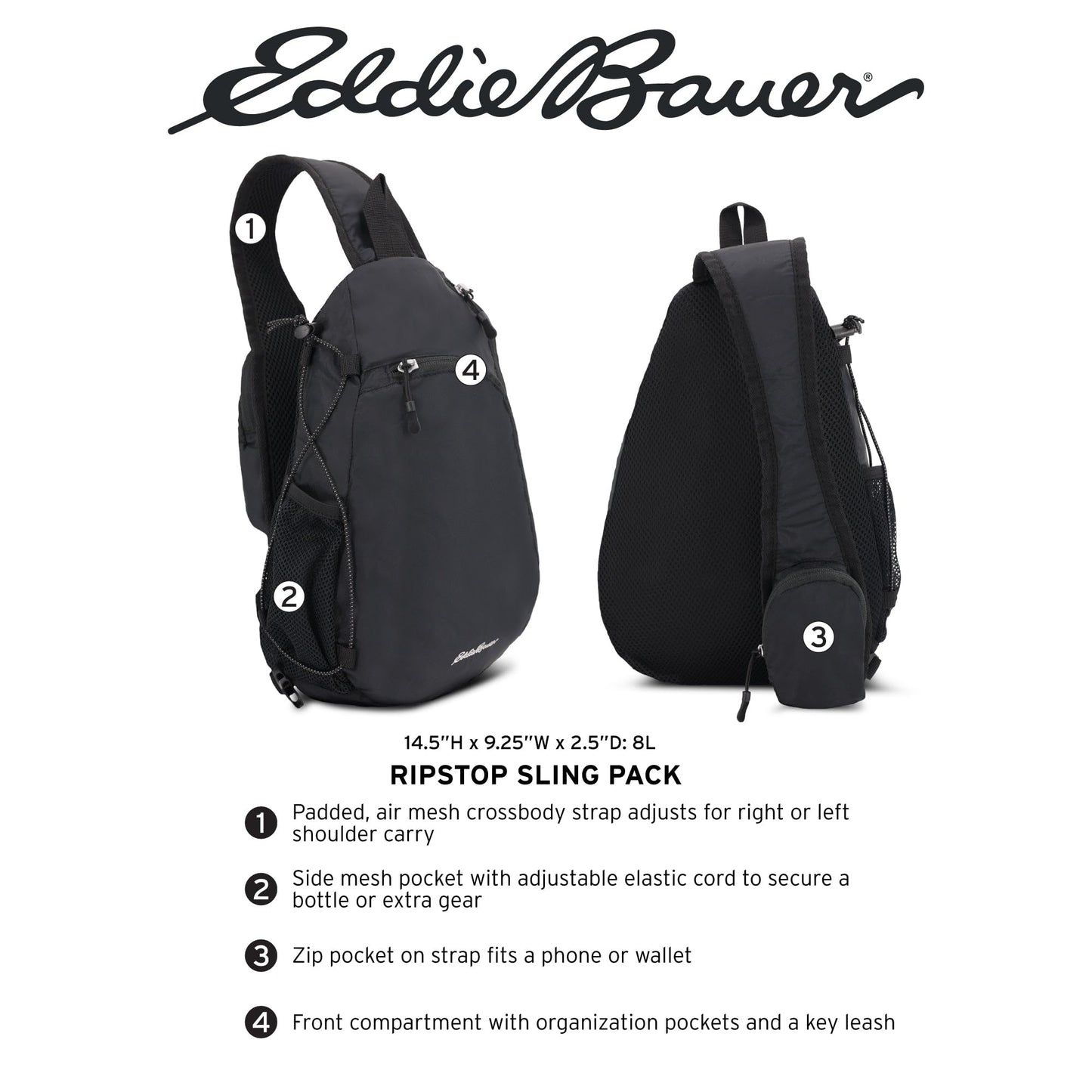 Eddie Bauer 8L Ripstop Shoulder Sling Pack