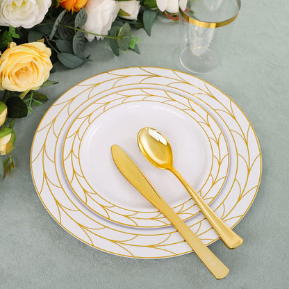 175 pcs Disposable Party Plates and Silverware Set