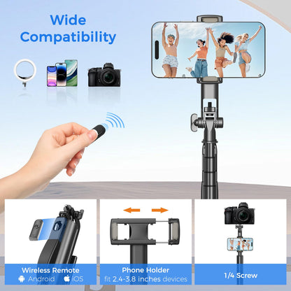 Extendable Selfie Stick Tripod with Remote Control