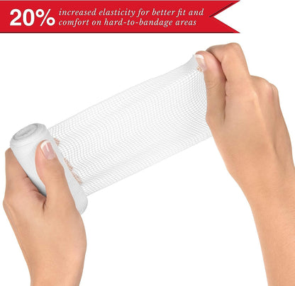 Swiss Safe 4" x 8 Yards Stretch Gauze Rolls 6-Pack