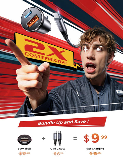 LISEN 54W Dual Port Fast Car Charger