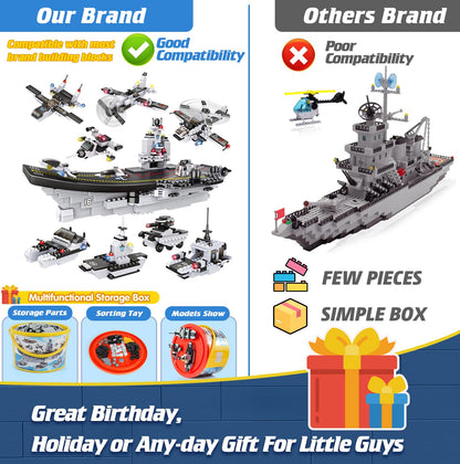 Aircraft Carrier Building Blocks Set for Kids