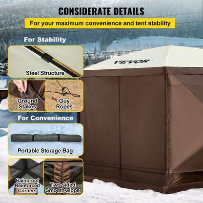 VEVOR 12x12ft Pop-up Camping Gazebo Tent