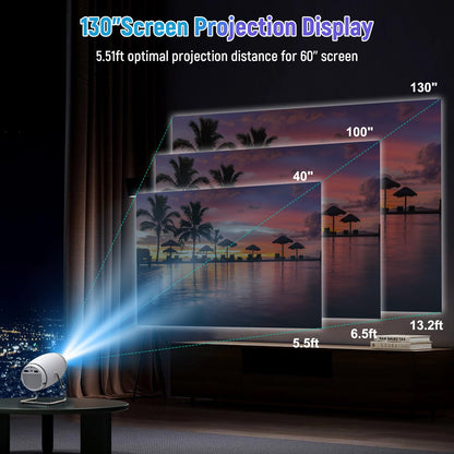 Portable 4K Mini Projector with WiFi and Bluetooth