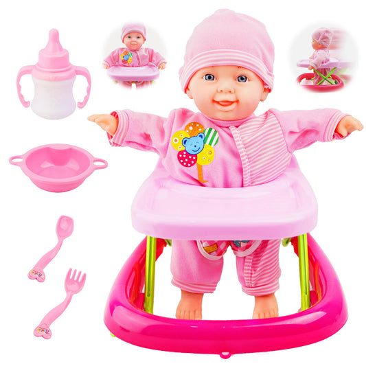 Baby Walker Doll Set with Accessories for Toddlers