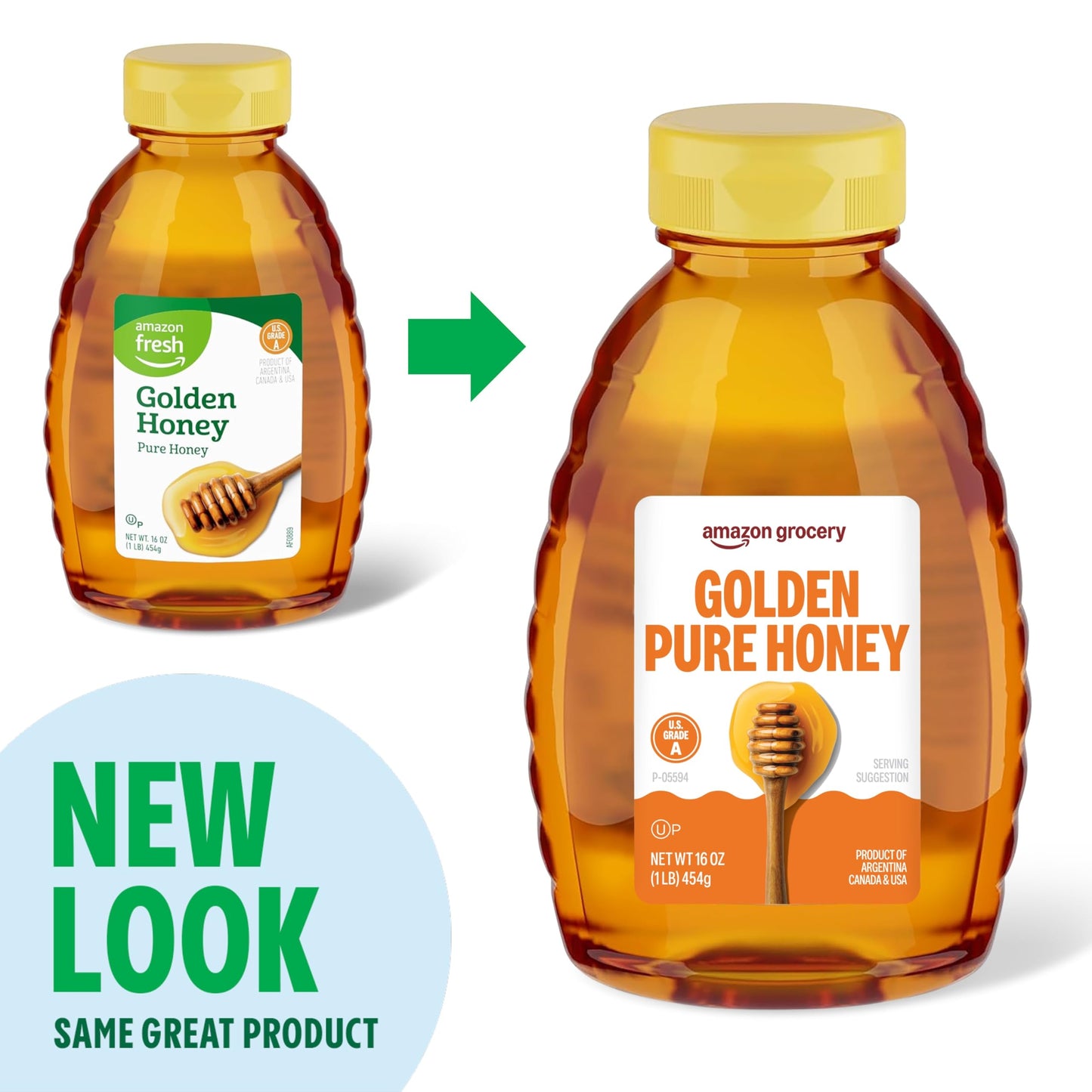 Amazon Grocery Golden Pure Honey 16 Oz