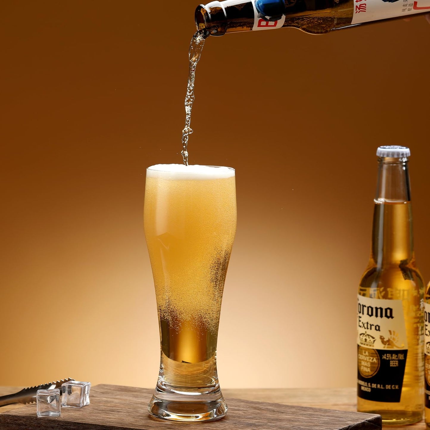 15 oz Wlasss Beer Glasses Set of 4