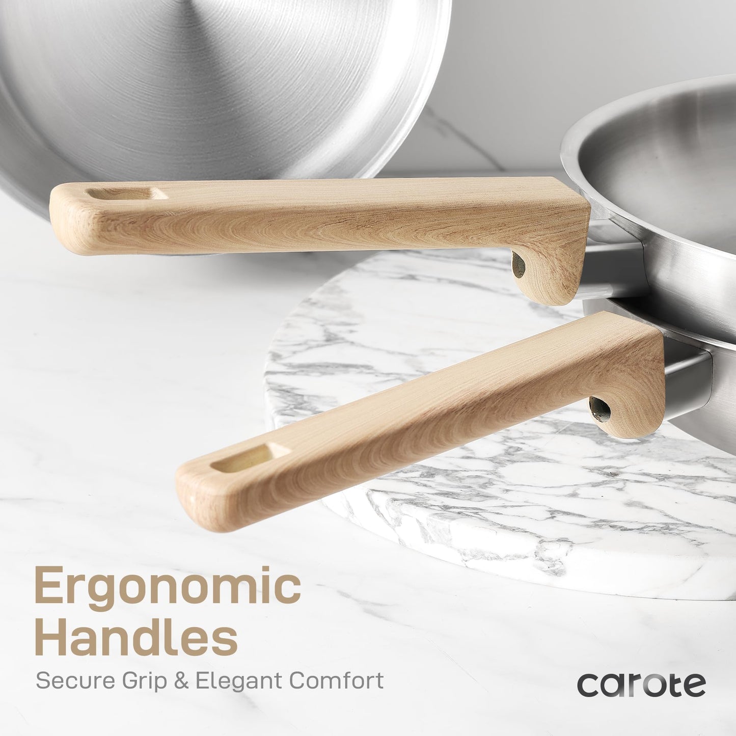 10-Piece CAROTE Stainless Steel Cookware Set