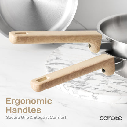 10-Piece CAROTE Stainless Steel Cookware Set