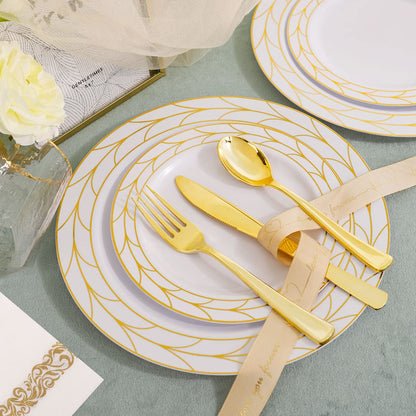 175 pcs Disposable Party Plates and Silverware Set