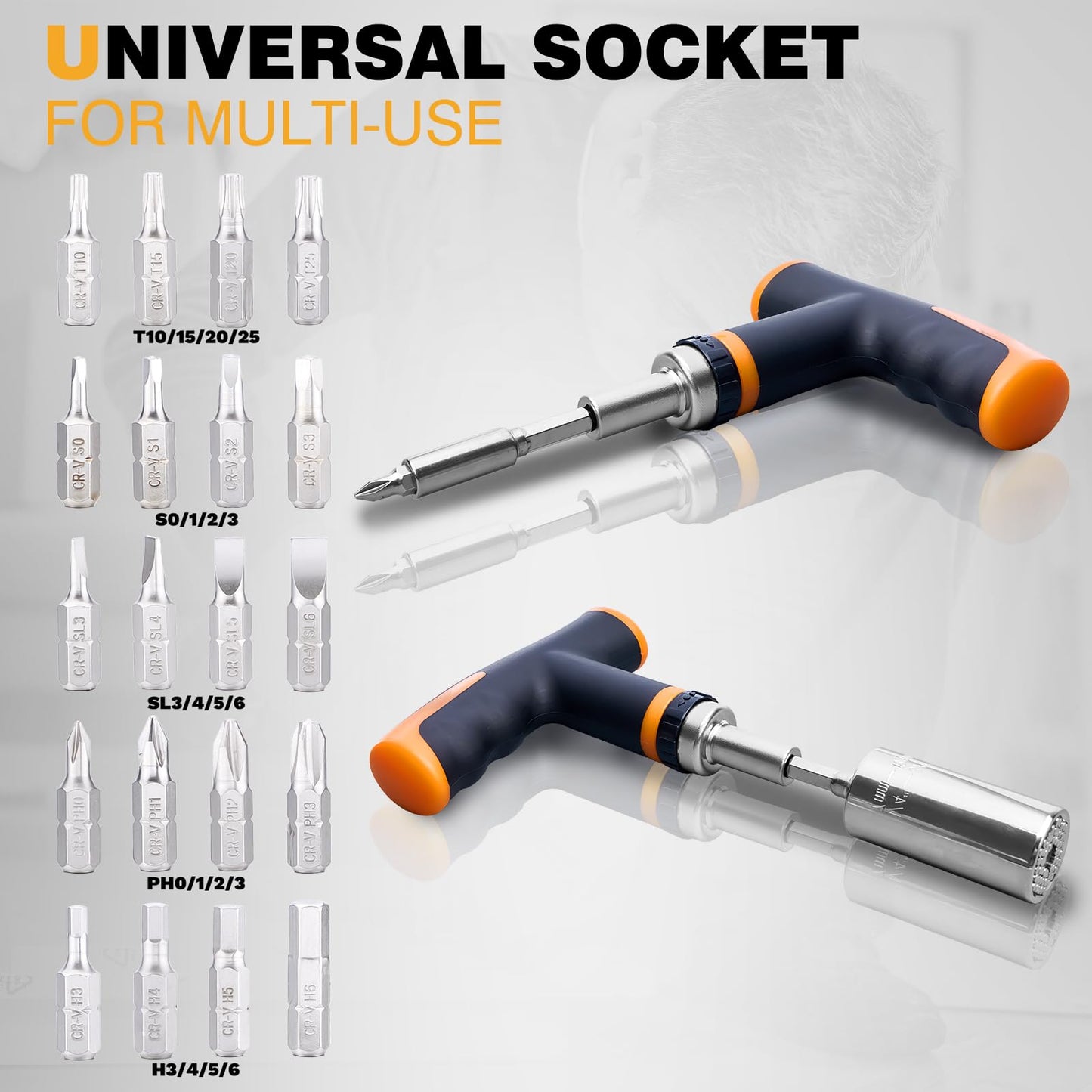 Universal Socket Tool Set - 25 PCS Adapter