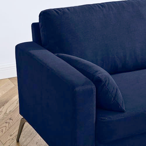FANYE 3 Pieces Living Room Sofa Sets Include Armchair,Loveseat and 3Seaters Couch,Corduroy Upholstered Tufted Sofa&Couch with 4 Pillows and Metal Legs for Home Office Apartment