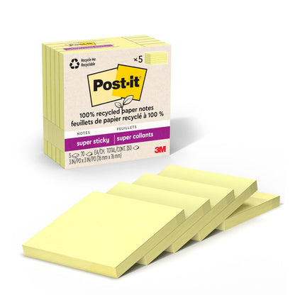 Post-it Super Sticky Notes, 3x3 in, 5 Pads