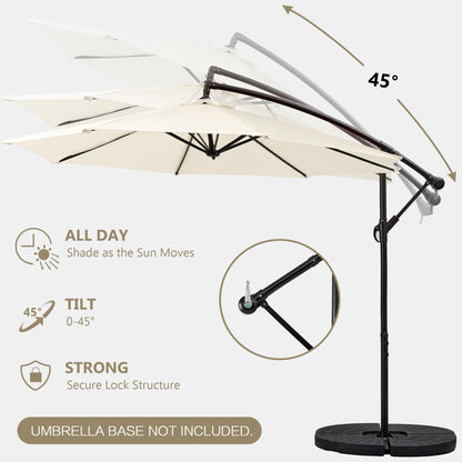 VECELO 10ft Offset Patio Umbrella