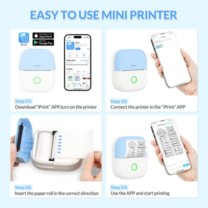Mini Wireless Bluetooth Sticker Printer for Photos
