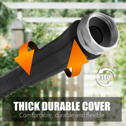 100ft Non-Expanding Garden Hose with Spray Nozzle
