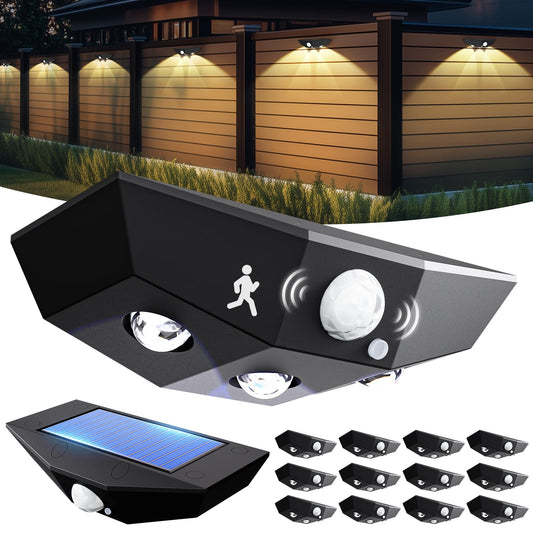 12 Pack Solar Motion Sensor Fence Lights