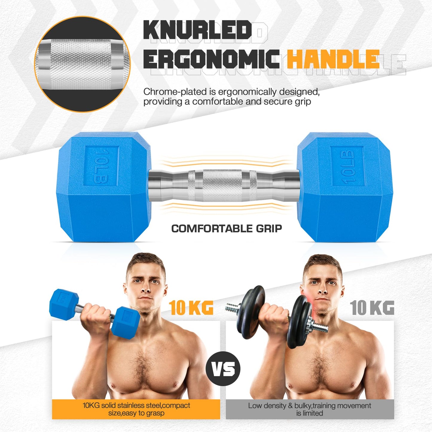 Portzon 2-Pack Pink Neoprene Dumbbells, 1-15 LB