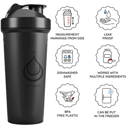 BPA-Free 6 Pack Protein Shaker Bottles 24 oz