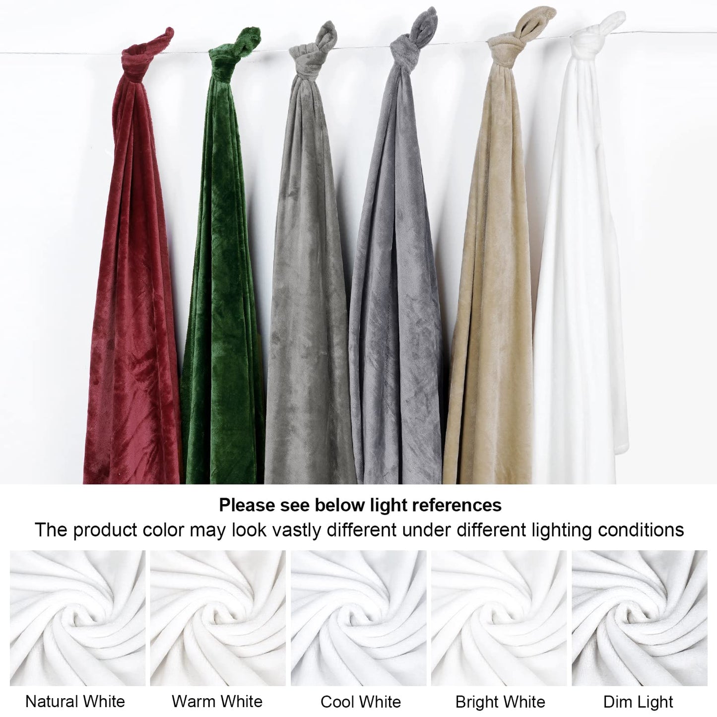 David's Home Fleece Throw Blanket,Ultra Soft More Durable Lightweight Velvety Bed Blanket,Lint-Free& No Pilling,300GSM All Season Use Luxury Plush Cozy Blanket with Wider Stitched Border,50"x60",White