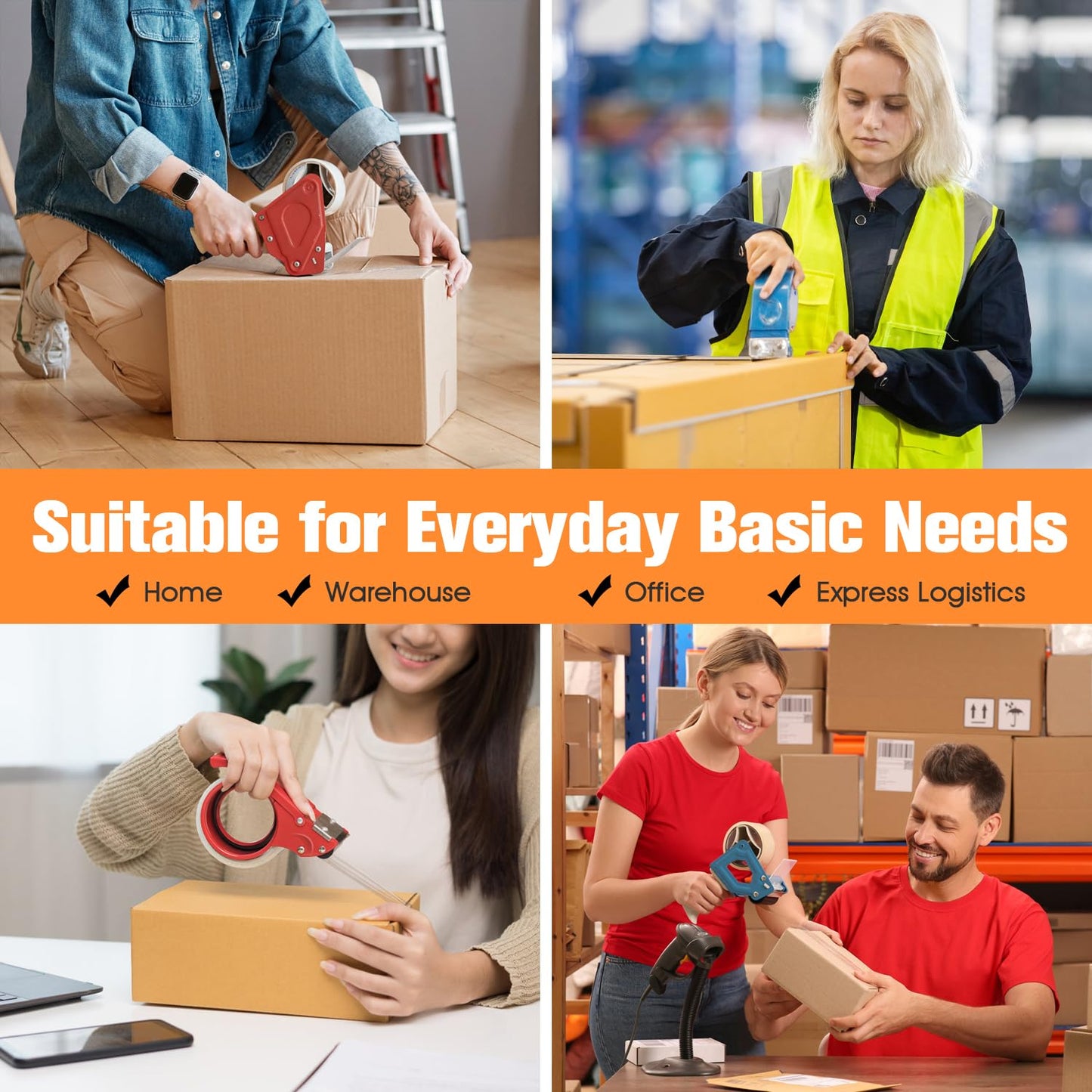 LeBao Noiseless Heavy Duty Packing Tape Rolls