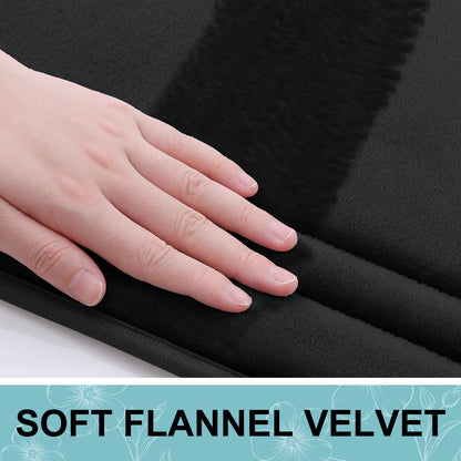 Grandaily Memory Foam Bath Mat Rug 30x20, Ultra Soft, Non-Slip and Absorbent Bathroom Rugs, Machine Wash Dry, Comfortable Bath Rug Carpet for Bathroom Floor, Tub and Shower, Black
