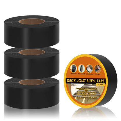 JOAPRIL Joist Tape 2" x 50', 4 Pack Butyl Joist Tape for decking, Deck Joist Tape for Top of Joists, Rim Joists, Under Joists and Beams