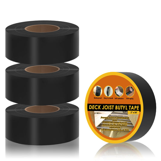 JOAPRIL Joist Tape 2" x 50', 4 Pack Butyl Joist Tape for decking, Deck Joist Tape for Top of Joists, Rim Joists, Under Joists and Beams