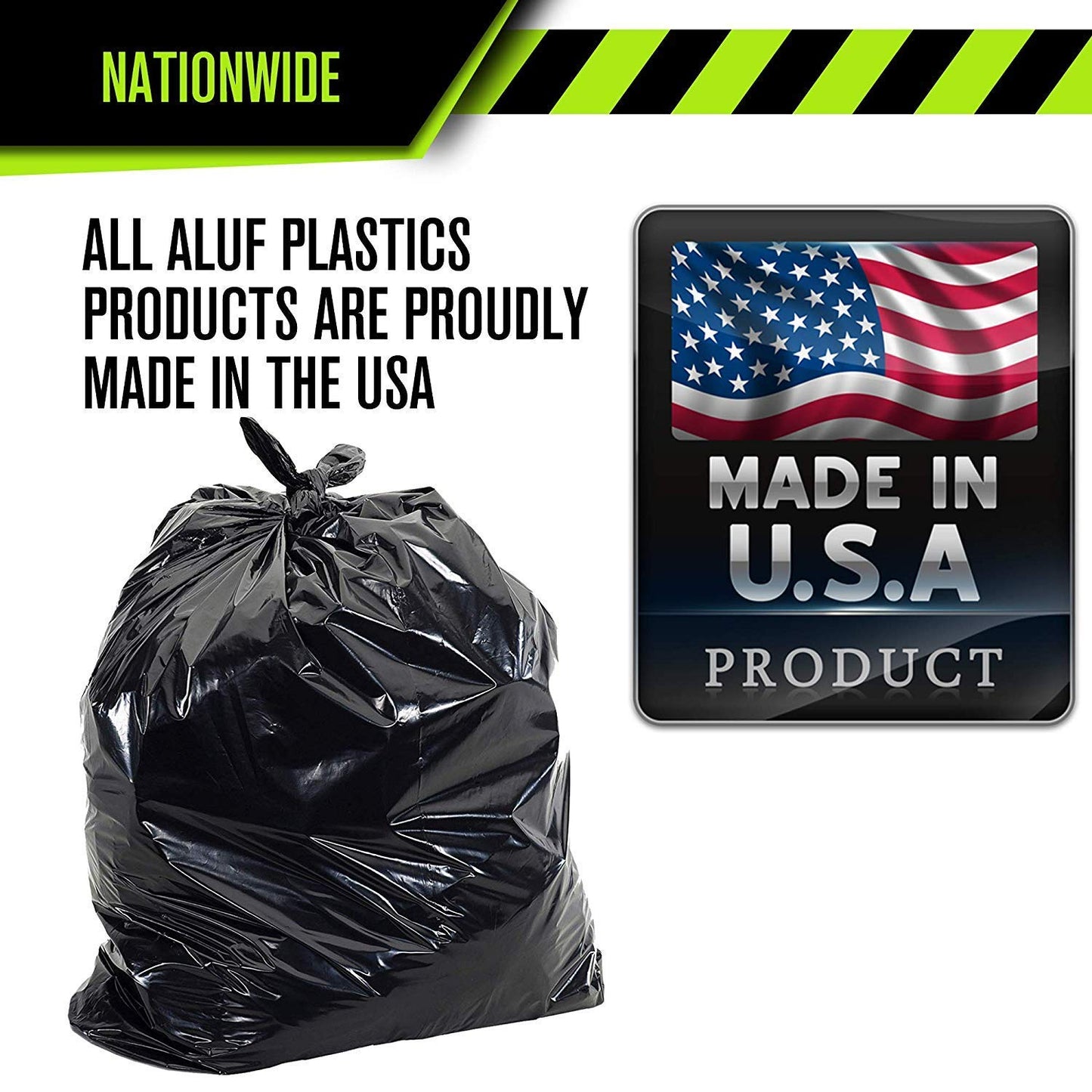 Aluf Plastics 40-45 Gallon Trash Bags Heavy Duty - (Huge 100 Pack) - 2.0 MIL Thick - 33" x 48" - Garbage Bags for Toter, Contractors, Lawn, Leaf, Yard Waste, Commercial, Industrial, Construction