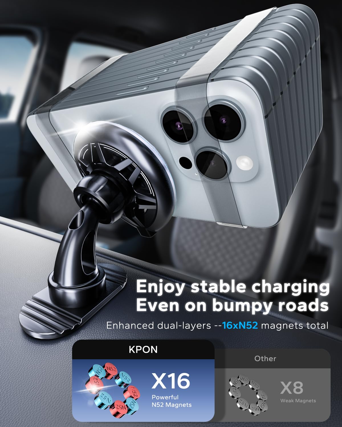 KPON Magsafe Car Phone Holder Charger