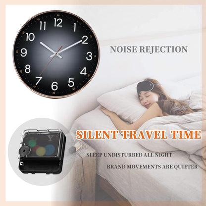 QWANPET Wall Clock,12" Modern Round Wall Clocks,Quality Quartz Silent Non-Ticking Wall Clock,Decor Wall Clocks for Living Room Bedroom Kitchen Home