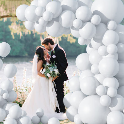 104PCS White Balloon Garland Arch Kit