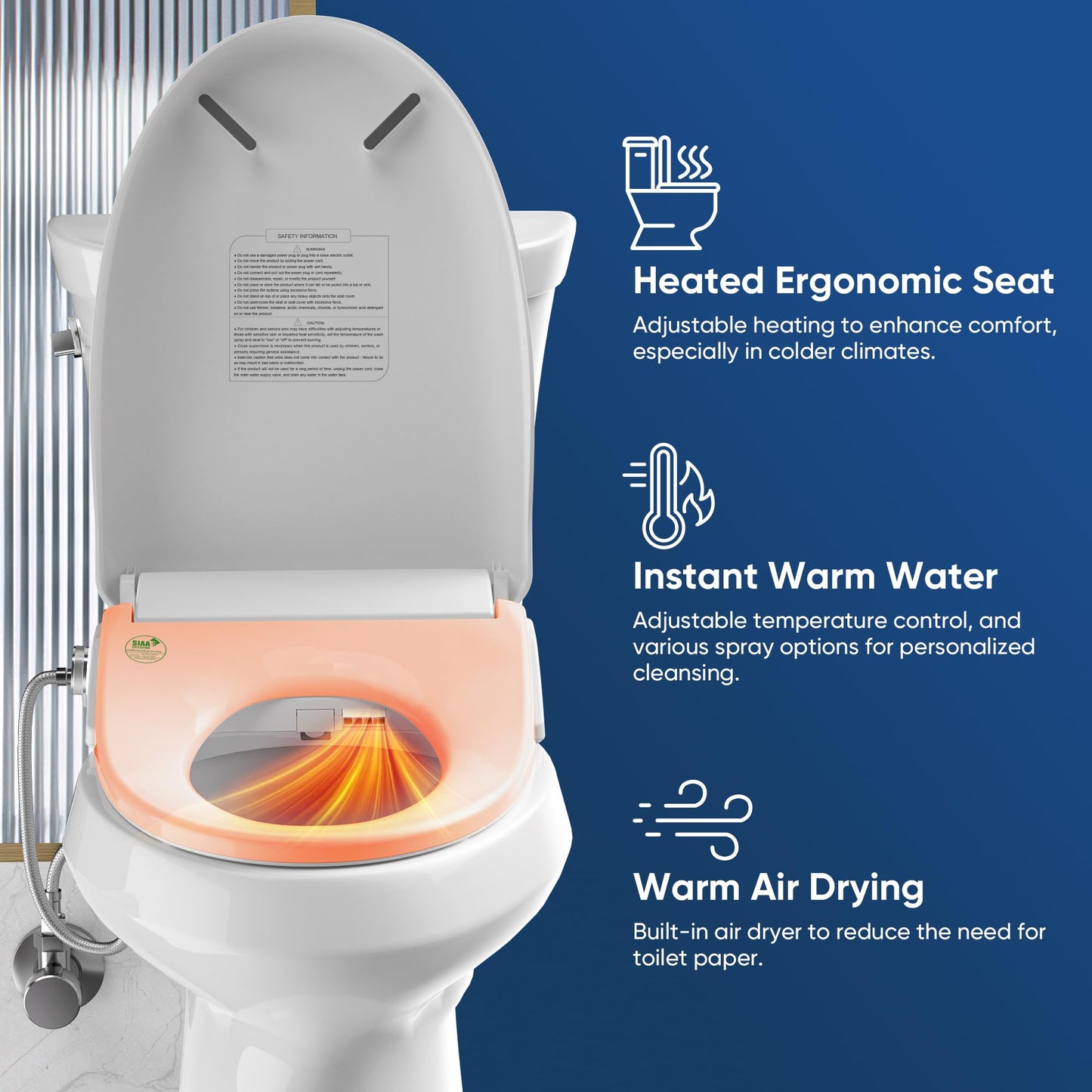 BATHKITY Heated Bidet Toilet Seat with Dryer