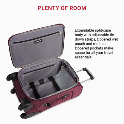 SwissGear Expandable 21-Inch Carry-On Luggage, Merlot