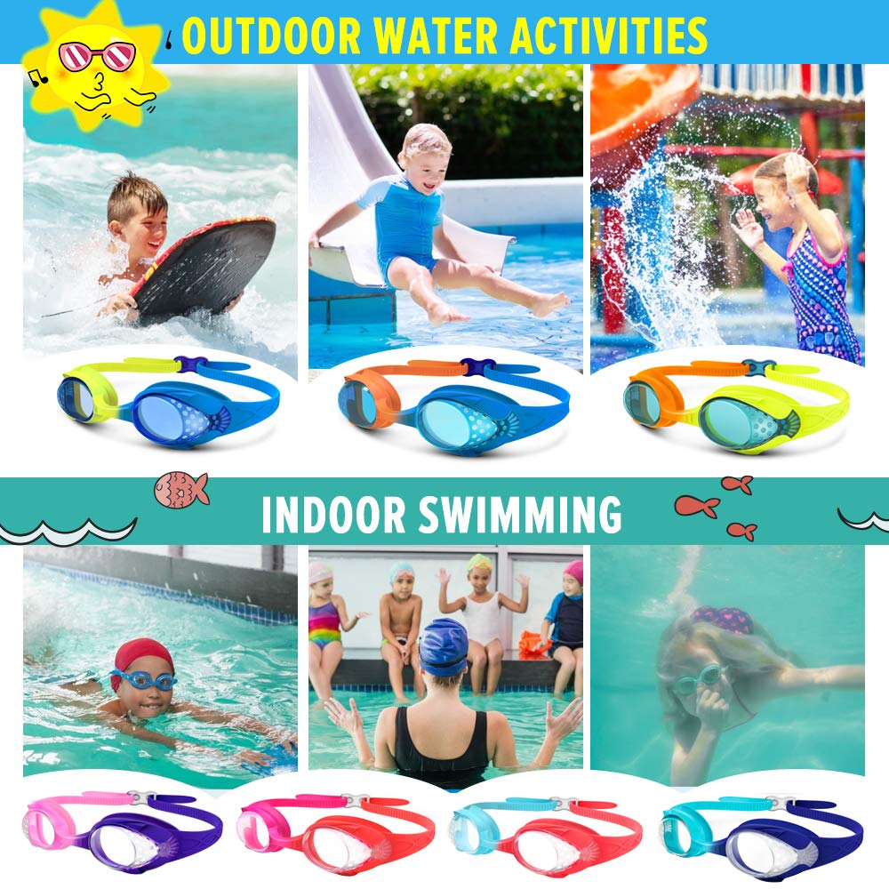 2 Pack OutdoorMaster Kids Swim Goggles